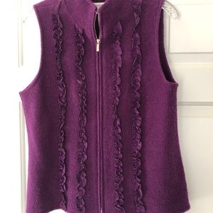 Vest, Purple Wool, Coldwater Creek, Size Medium
